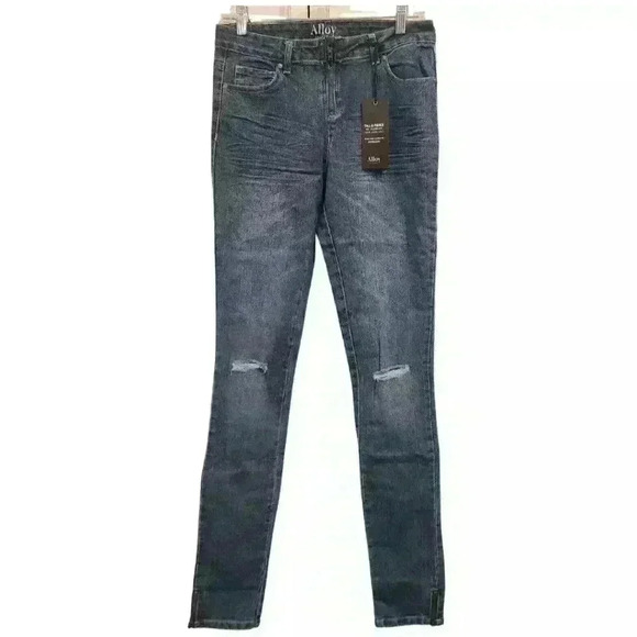 Women's Alloy Apparel Maxwell High Waist Skinny Tall Five Pocket Blue Jeans - Picture 1 of 10